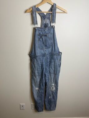 Gap denim overalls size medium distressed